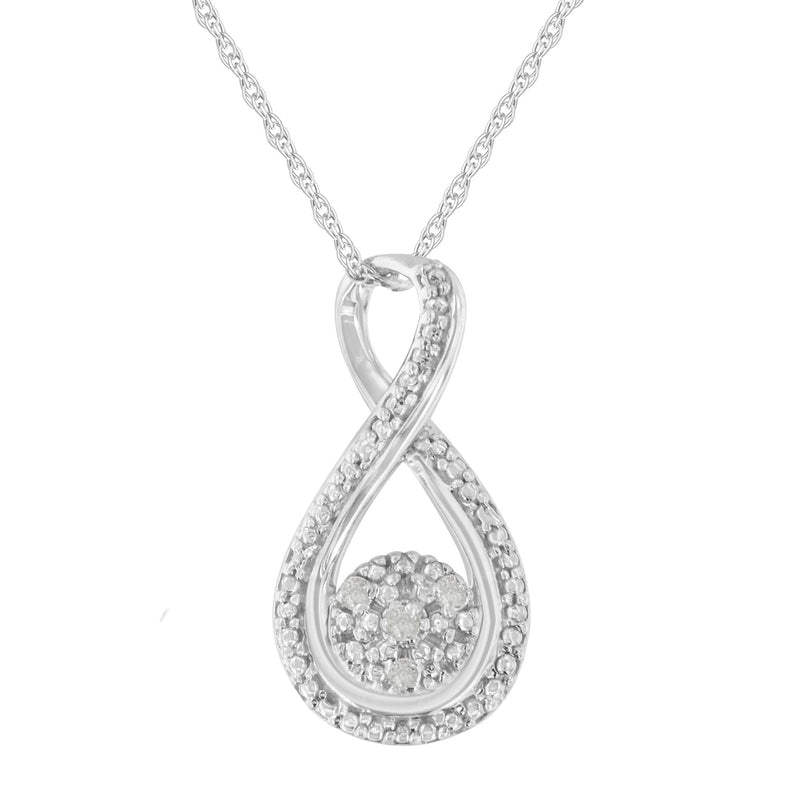 .925 Sterling Silver Diamond Accent Infinity 18