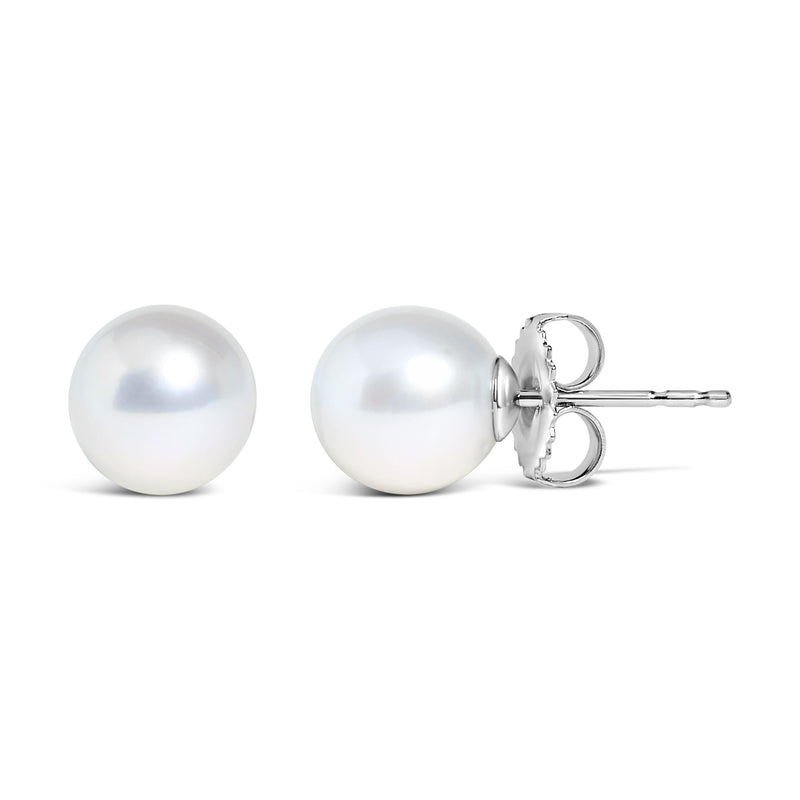 14K Gold Cultured Freshwater Pearl Solitaire Stud Earrings-0
