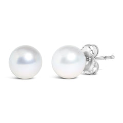 14K Gold Cultured Freshwater Pearl Solitaire Stud Earrings-2