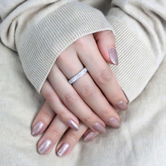 TK3533 - High polished (no plating) Stainless Steel Ring with Top Grade Crystal  in Clear-4