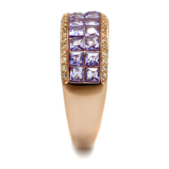 TS525 - Rose Gold 925 Sterling Silver Ring with AAA Grade CZ  in Amethyst-3